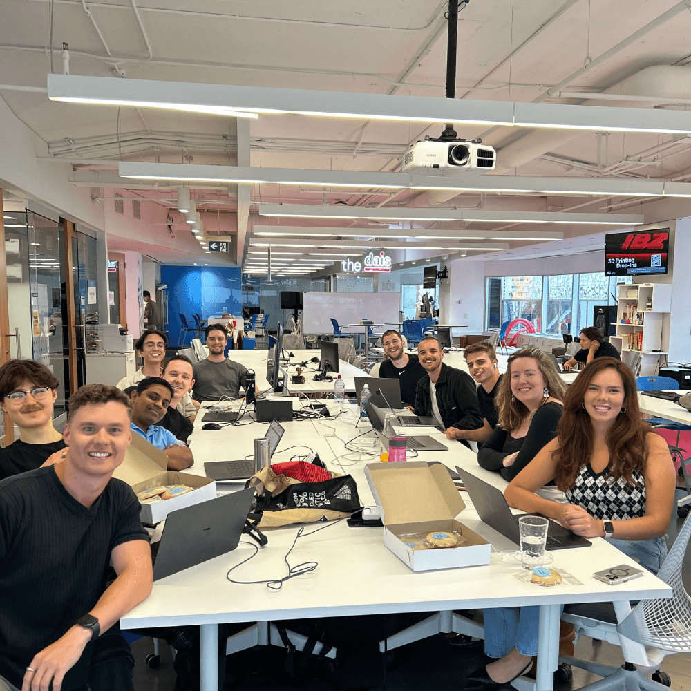 team picture in office