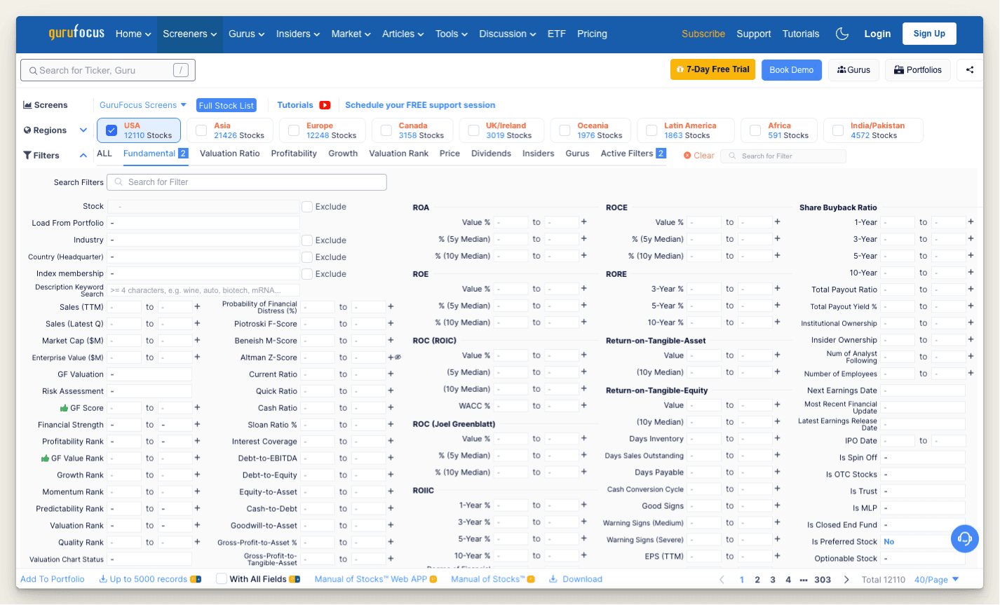 Gurufocus Screener