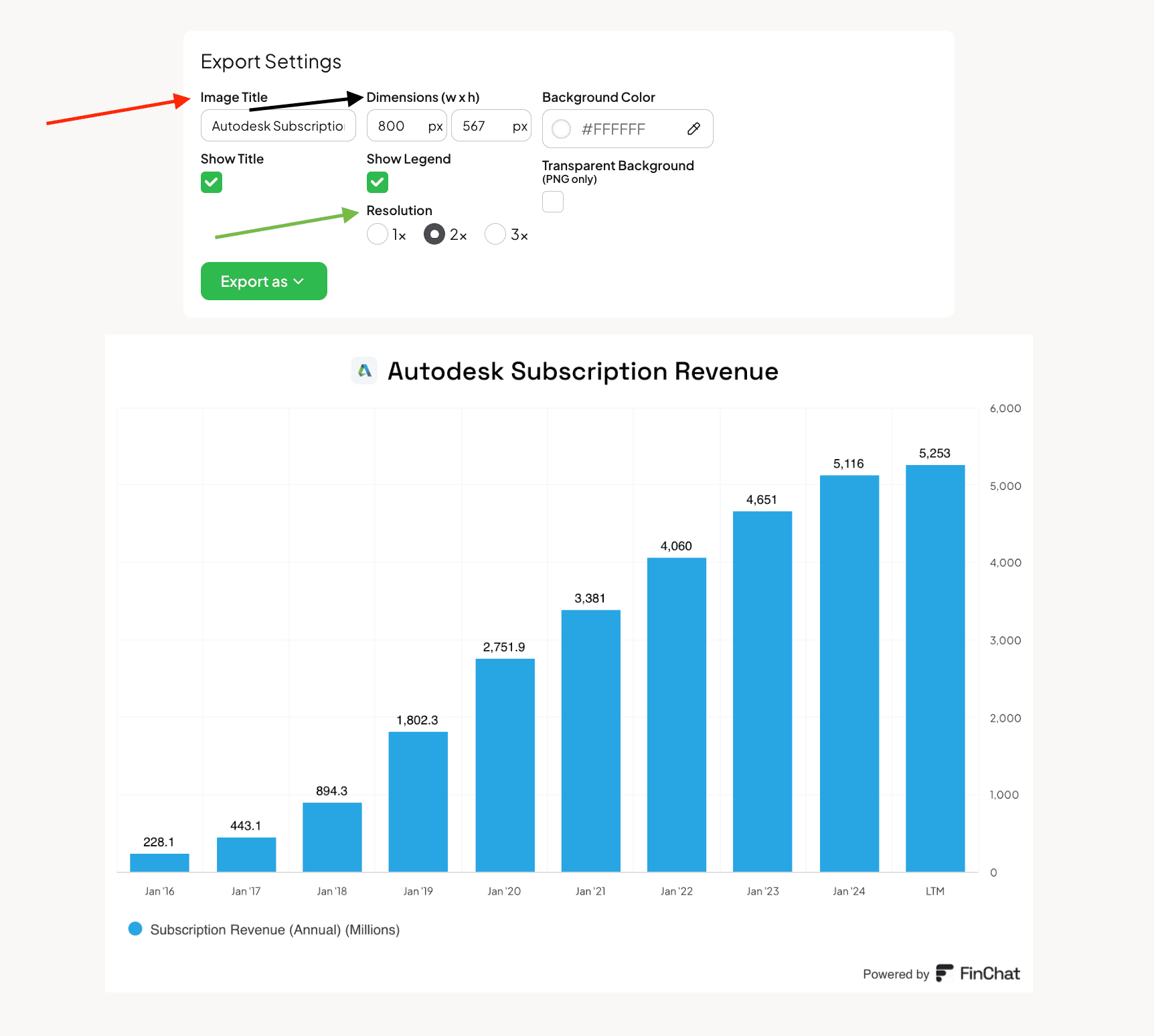 How to save a chart on FinChat